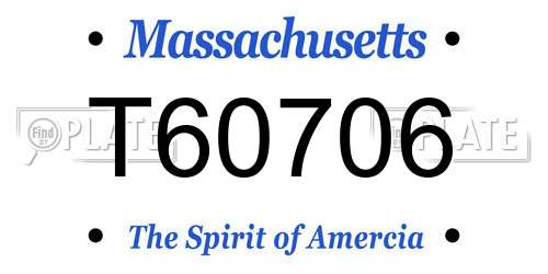 T60706 Massachusetts License Plate