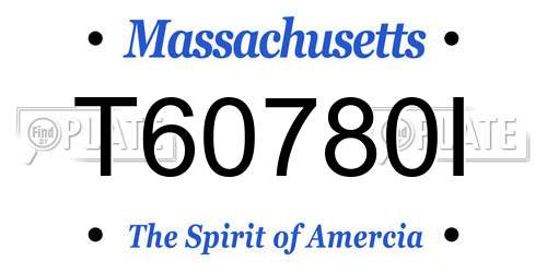 T60780I Massachusetts License Plate