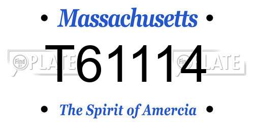 T61114 Massachusetts License Plate