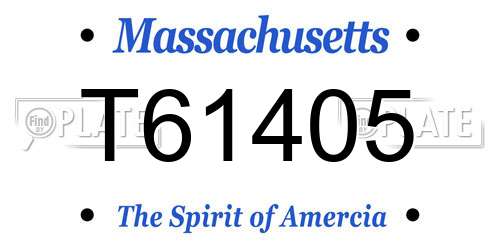 T61405 Massachusetts License Plate
