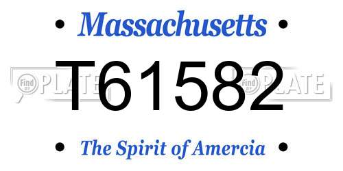 T61582 Massachusetts License Plate