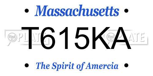 T615KA Massachusetts License Plate