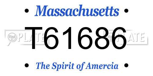 T61686 Massachusetts License Plate