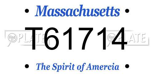 T61714 Massachusetts License Plate