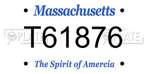T61876 Massachusetts License Plate