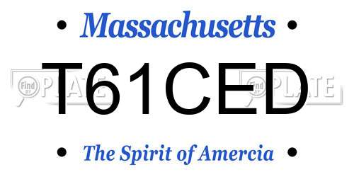 T61CED Massachusetts License Plate