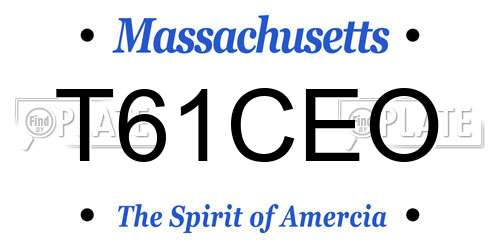 T61CEO Massachusetts License Plate