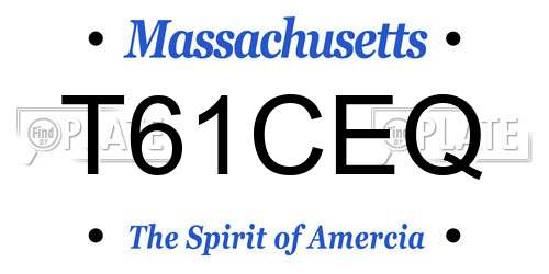 T61CEQ Massachusetts License Plate