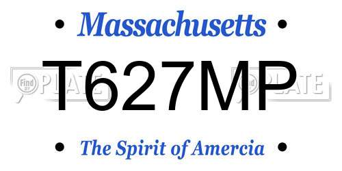 T627MP Massachusetts License Plate