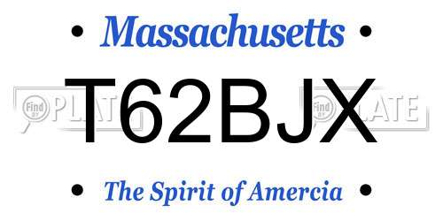 T62BJX Massachusetts License Plate