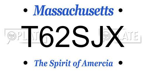 T62SJX Massachusetts License Plate