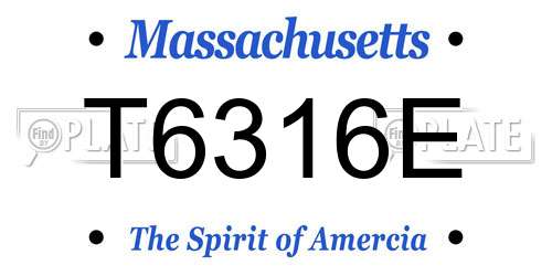 T6316E Massachusetts License Plate