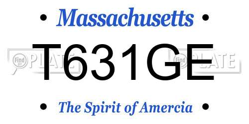 T631GE Massachusetts License Plate