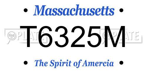 T6325M Massachusetts License Plate