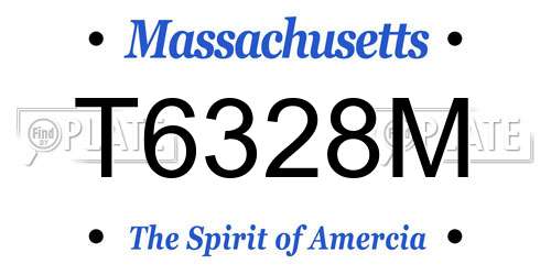 T6328M Massachusetts License Plate