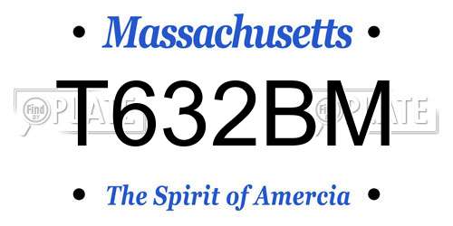 T632BM Massachusetts License Plate