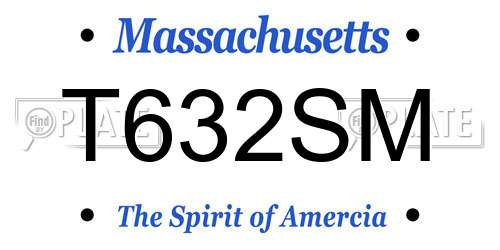 T632SM Massachusetts License Plate