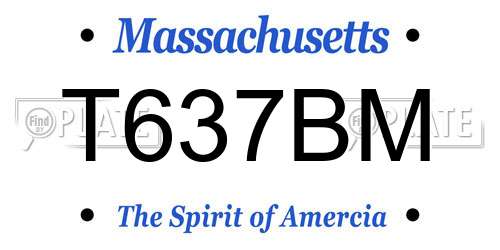 T637BM Massachusetts License Plate