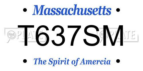 T637SM Massachusetts License Plate