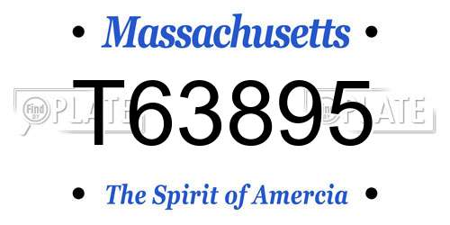 T63895 Massachusetts License Plate