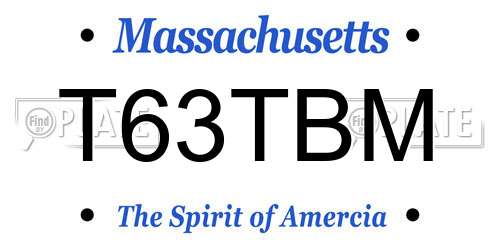 T63TBM Massachusetts License Plate