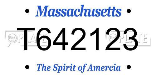 T642123 Massachusetts License Plate