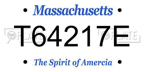 T64217E Massachusetts License Plate