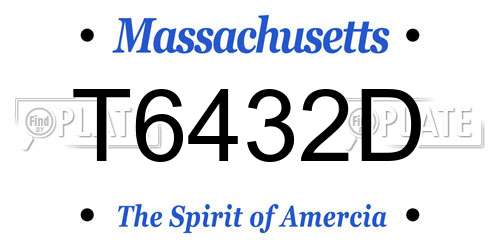 T6432D Massachusetts License Plate
