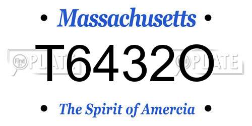 T6432O Massachusetts License Plate