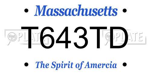 T643TD Massachusetts License Plate