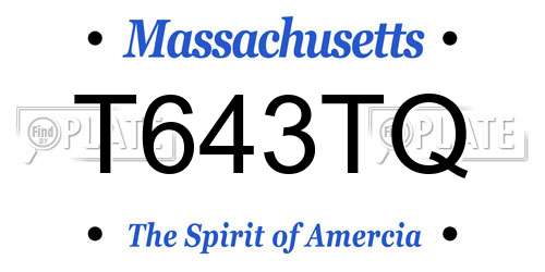T643TQ Massachusetts License Plate
