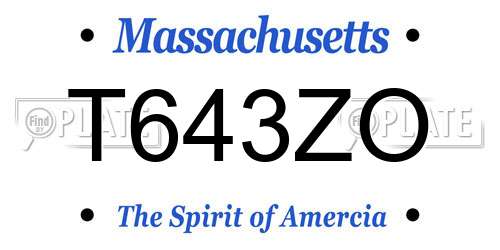T643ZO Massachusetts License Plate
