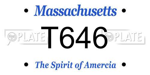 T646 Massachusetts License Plate