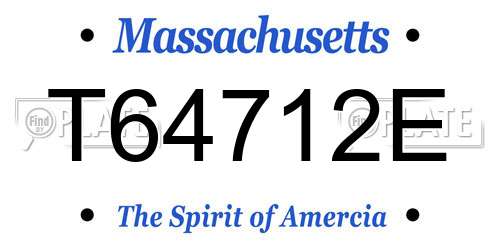 T64712E Massachusetts License Plate
