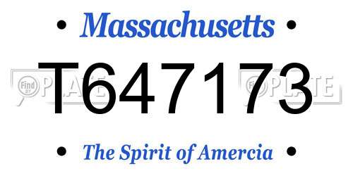 T647173 Massachusetts License Plate