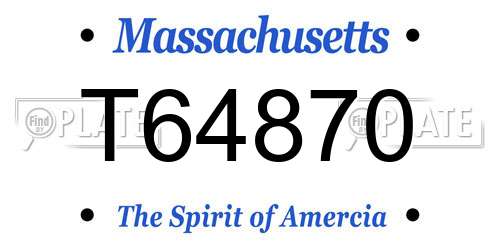 T64870 Massachusetts License Plate