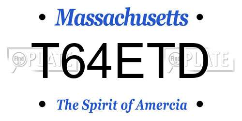 T64ETD Massachusetts License Plate