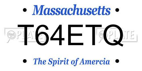 T64ETQ Massachusetts License Plate