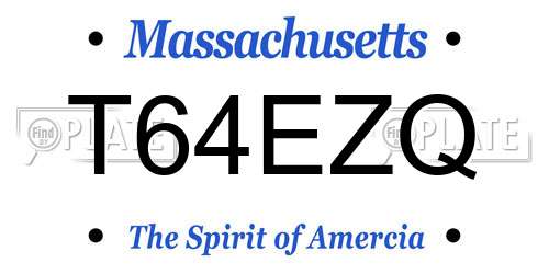 T64EZQ Massachusetts License Plate