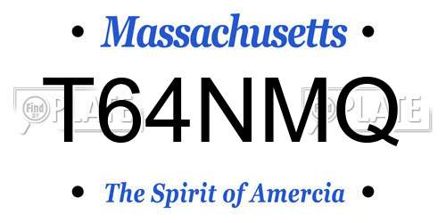 T64NMQ Massachusetts License Plate