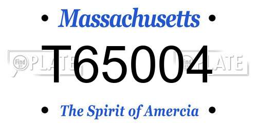 T65004 Massachusetts License Plate