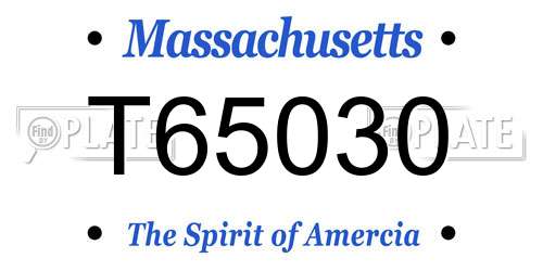 T65030 Massachusetts License Plate
