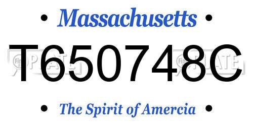 T650748C Massachusetts License Plate