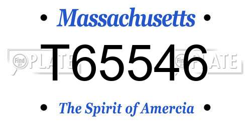 T65546 Massachusetts License Plate