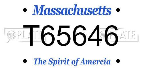 T65646 Massachusetts License Plate