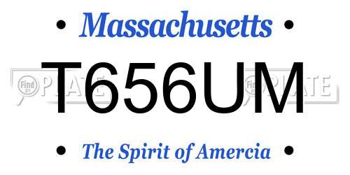 T656UM Massachusetts License Plate