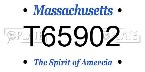 T65902 Massachusetts License Plate