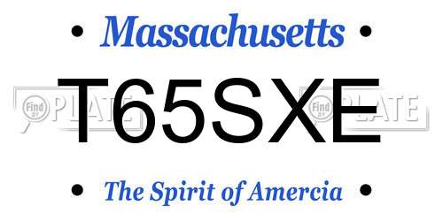 T65SXE Massachusetts License Plate