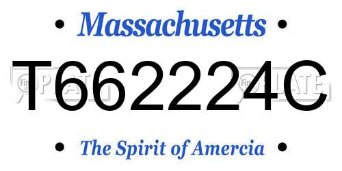 T662224C Massachusetts License Plate