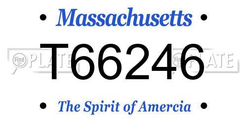 T66246 Massachusetts License Plate